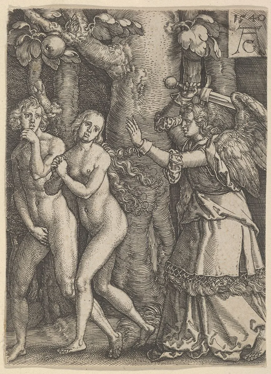 The Expulsion from Paradise from The Story of Adam and Eve — Heinrich Aldegrever