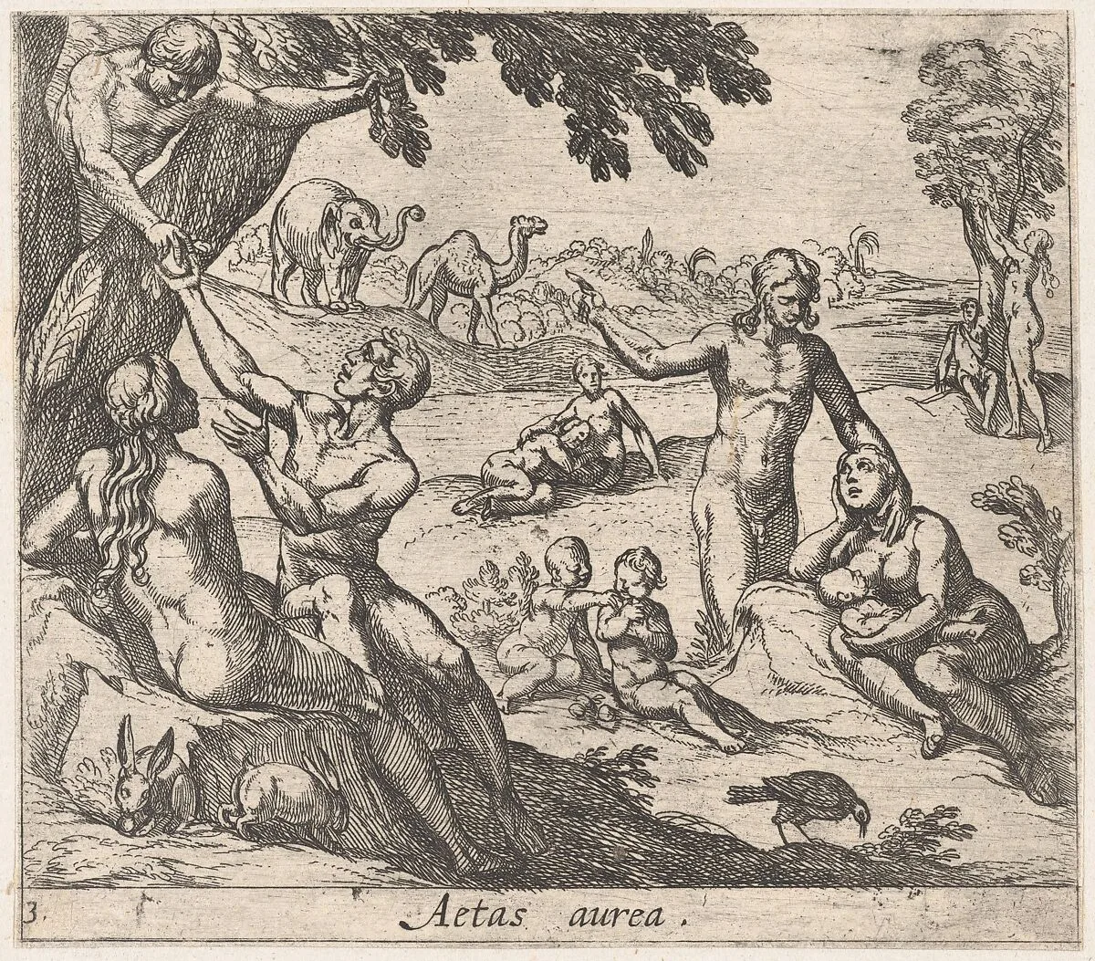 Plate 3: The Age of Gold (Aetas aurea), from Ovid's 'Metamorphoses' — Antonio Tempesta