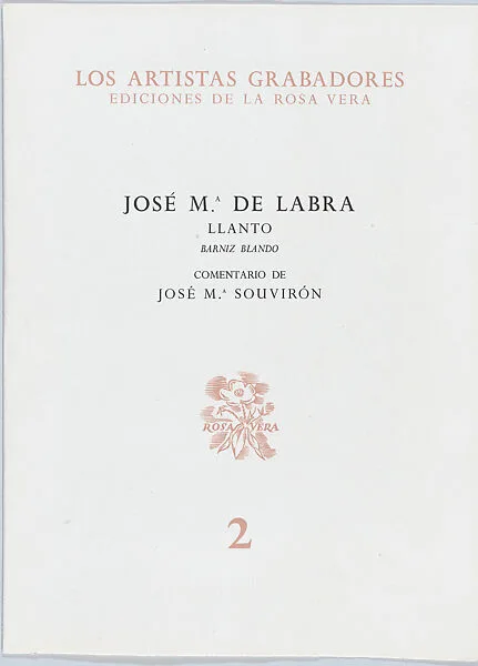 "Llanto", abstract head (number 2) — Ediciones de la Rosa Vera|José Maria de Labra|José Maria Souvirón