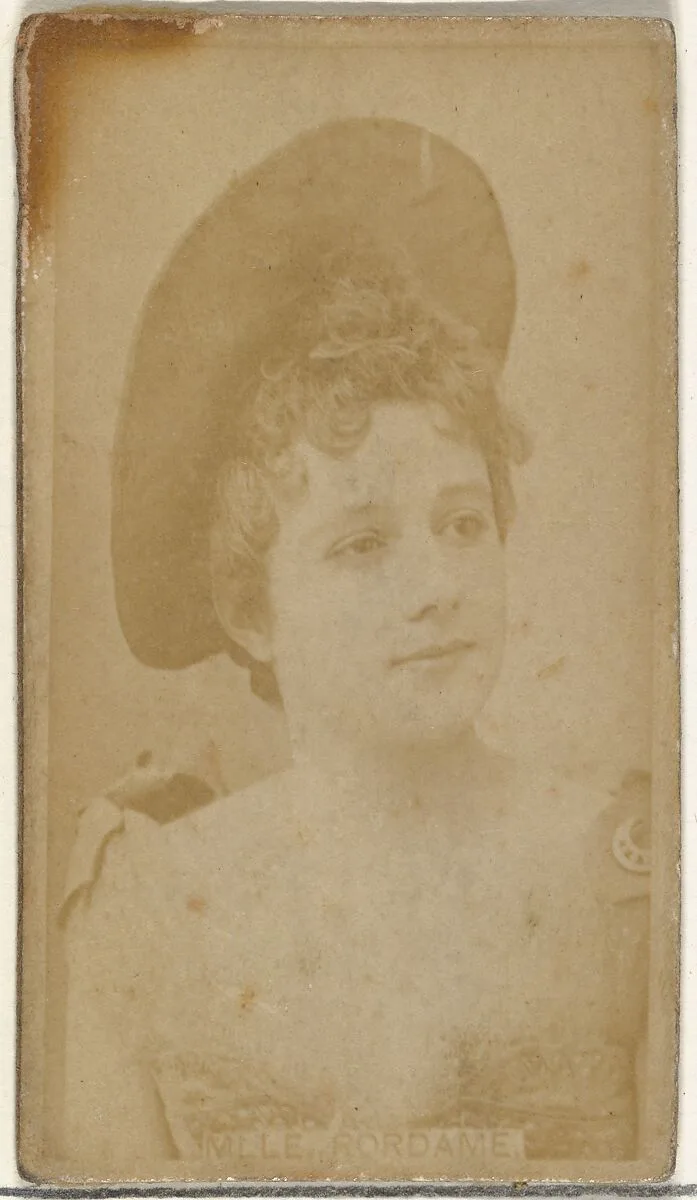 Mlle. Rordame, from the Actors and Actresses series (N145-8) issued by Duke Sons & Co. to promote Duke Cigarettes — W. Duke, Sons & Co.|American Tobacco Company
