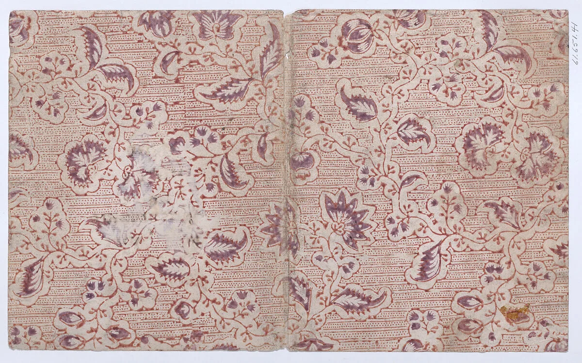 Book cover with overall paisley, dot, and stripe pattern — Anonymous
