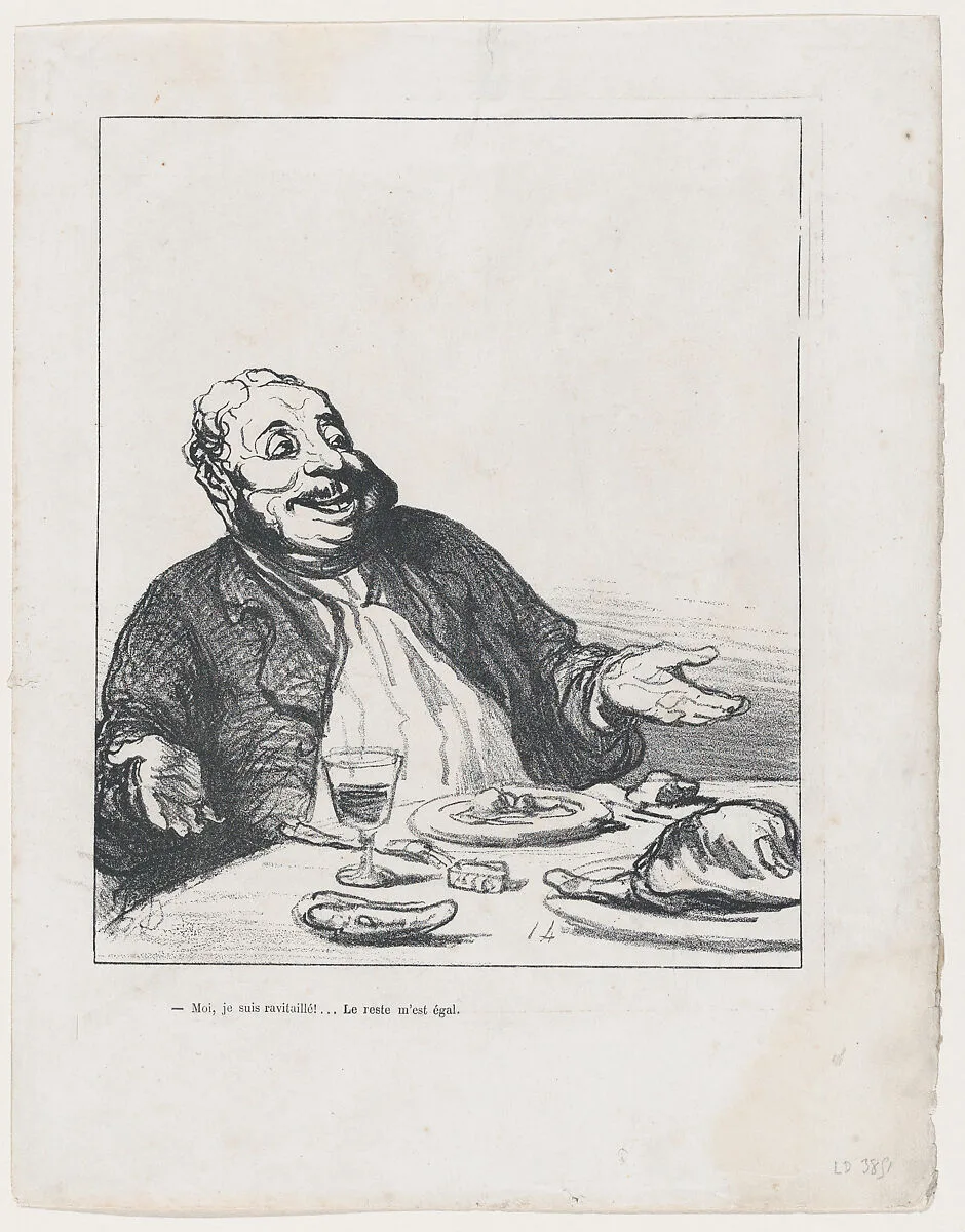 As for me, I am full.... Never mind the rest, published in 'L'Album du Siège,' 1871 — Honoré Daumier