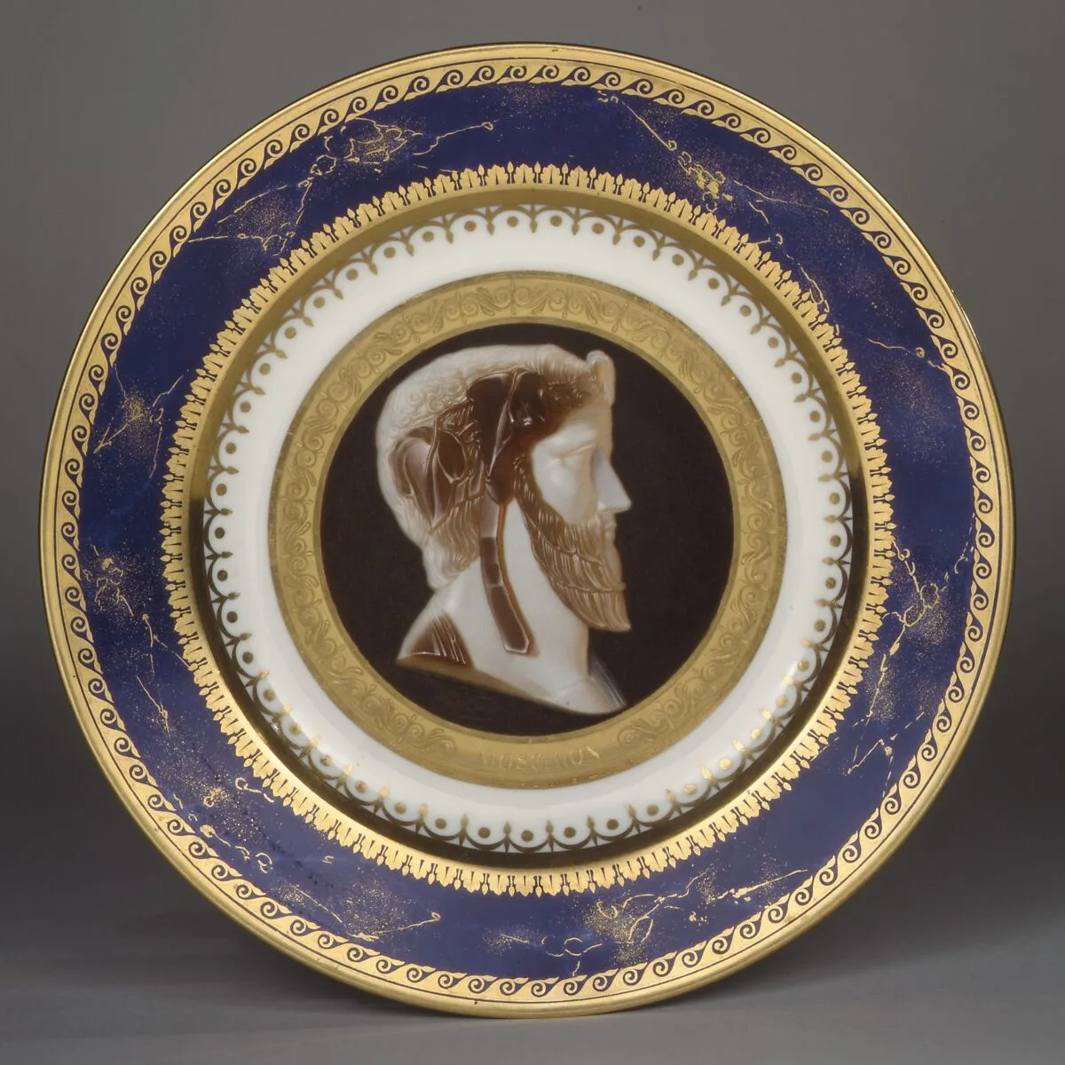 Plate with imaginary portrait of the tragic poet Moschion — Sèvres Manufactory|Jean-Marie DeGault