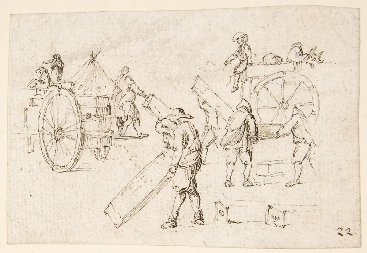 Men Loading Wagons — Stefano della Bella