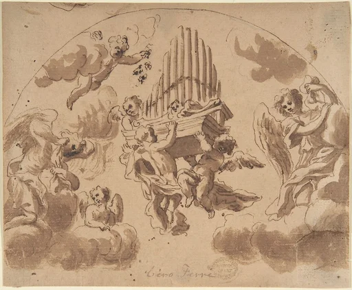 Putti Carrying Organ Pipes