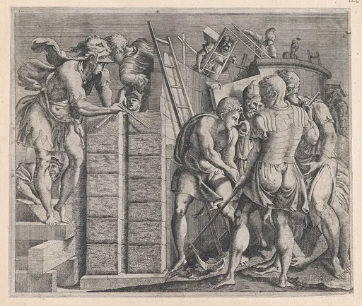 Speculum Romanae Magnificentiae: Romulus and Remus Building the Walls of Rome