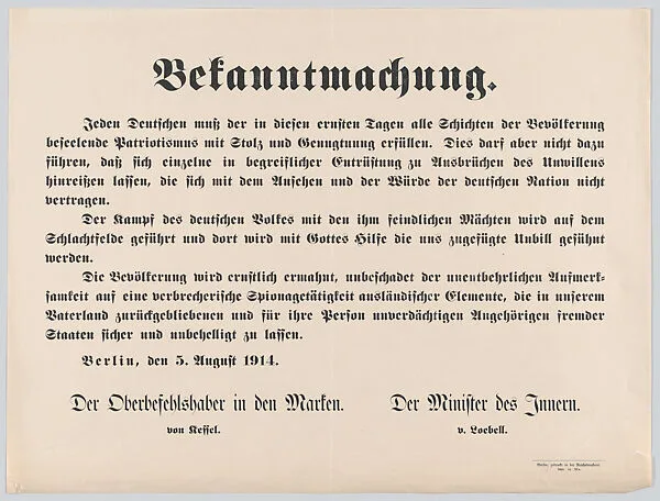 Bekanntmachung — Anonymous