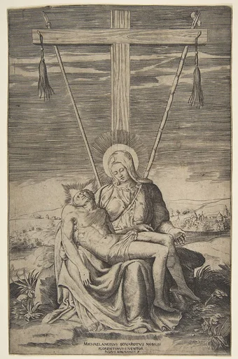 Pieta under the Cross of Golgatha