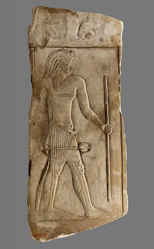 Sculptor's model/votive depicting a king and jackal busts