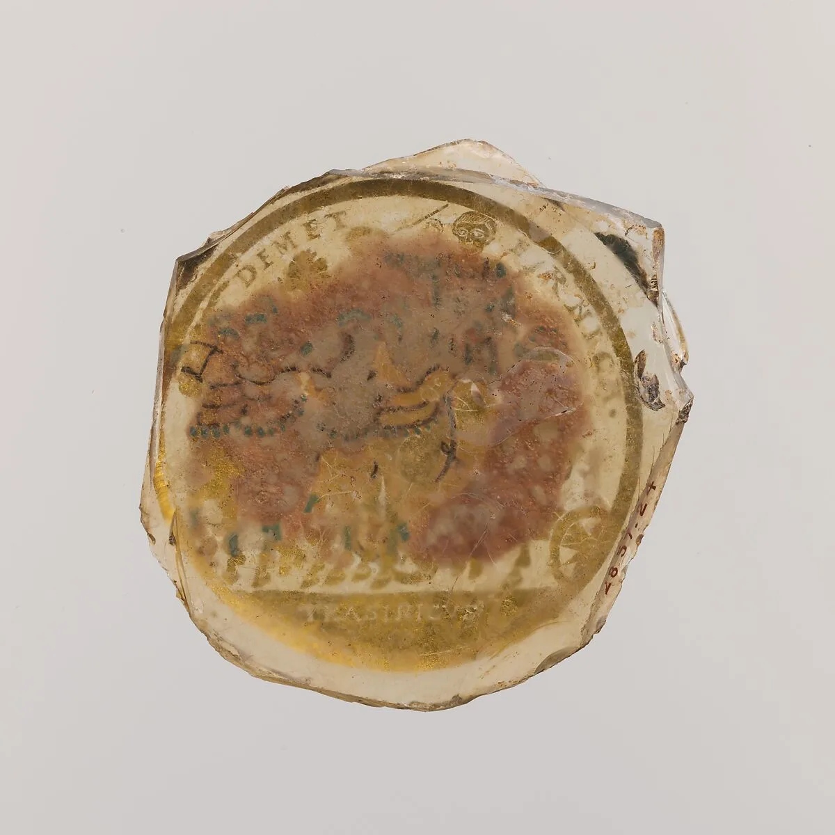 Gold glass base of a beaker — Unknown