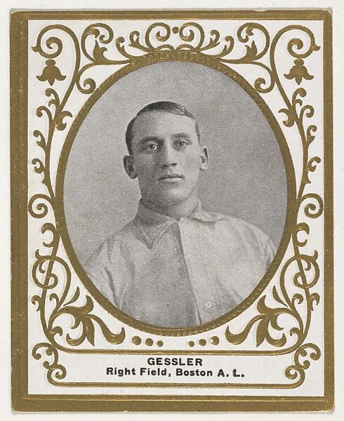 Gessler, Right Field, Boston, American League, from the Baseball Players (Ramlys) series (T204) issued by the Mentor Company to promote Ramly and T.T.T. Turkish Cigarettes — Carl Homer Studios, Boston|Mentor Company, Boston