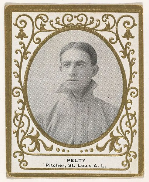 Pelty, Pitcher, St. Louis, American League, from the Baseball Players (Ramlys) series (T204) issued by the Mentor Company to promote Ramly and T.T.T. Turkish Cigarettes — Mentor Company, Boston|Carl Homer Studios, Boston