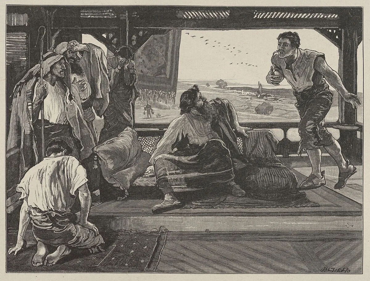 Job Receiving the Messengers, from "Dalziels' Bible Gallery" — Camden Press|Scribner and Welford|Dalziel Brothers|William Small