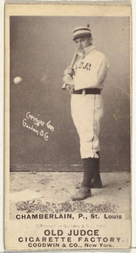 Elton P. "Ice Box" Chamberlain, Pitcher, St. Louis Browns, from the Old Judge series (N172) for Old Judge Cigarettes