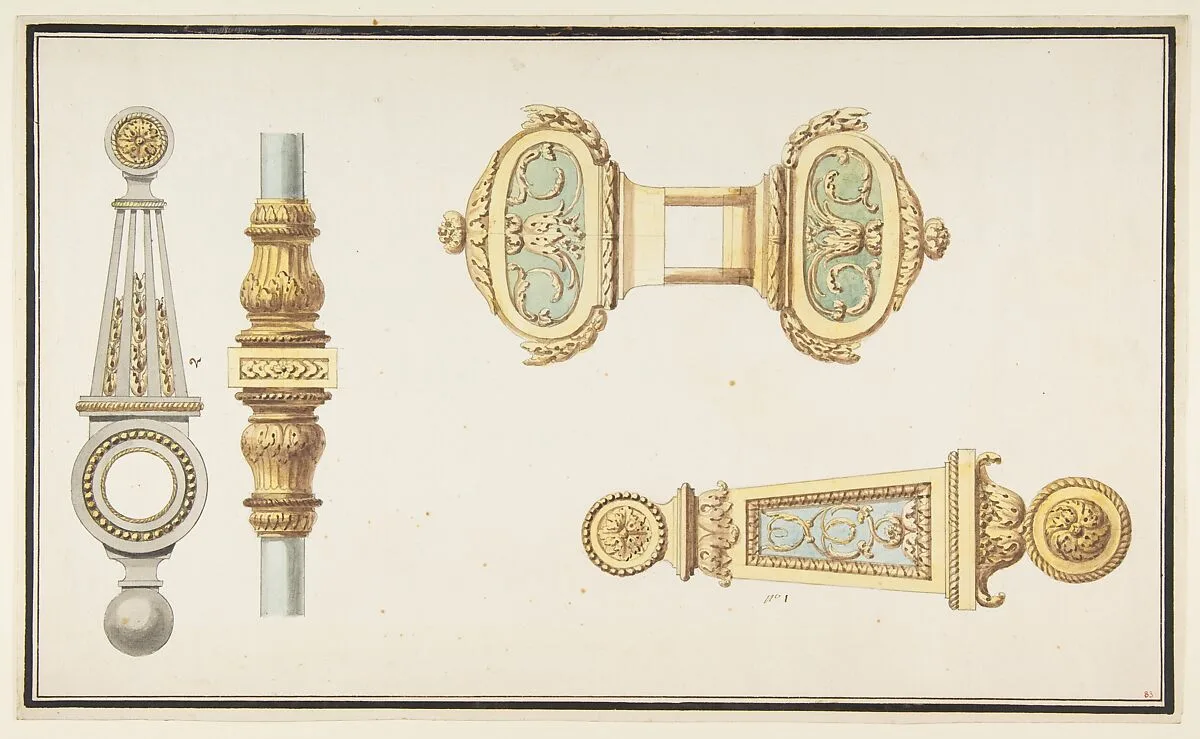 Designs for Door Hardware — Anonymous, French, 18th century