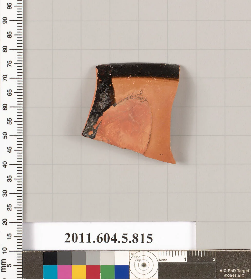 Terracotta rim fragment of a kylix (drinking cup) — Unknown