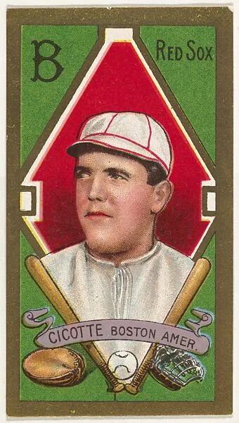 Edward Cicotte, Boston Red Sox, American League, from the "Baseball Series" (Gold Borders) set (T205) issued by the American Tobacco Company — American Tobacco Company