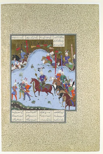 "Bahram Gur Advances by Stealth against the Khaqan," Folio 577v from the Shahnama (Book of Kings) of Shah Tahmasp