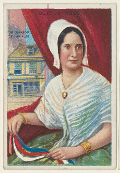 , from the "Heroes of History" series (T68), issued with Miners Extra Smoking Tobacco, Natural Leaf Scrap, and Royal Bengals Little Cigars — Betsy Ross|Royal Bengals Little Cigars