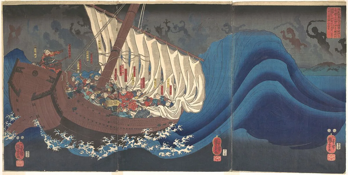 歌川国芳画 「大物の浦平家の亡霊」|Ghosts of the Taira at Daimotsu Bay — Utagawa Kuniyoshi