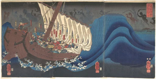 歌川国芳画 「大物の浦平家の亡霊」|Ghosts of the Taira at Daimotsu Bay