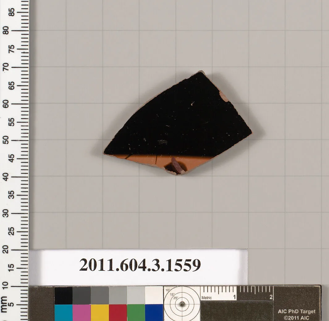 Terracotta fragment of a kylix: Band cup (drinking cup) — Unknown