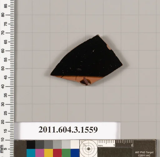 Terracotta fragment of a kylix: Band cup (drinking cup)