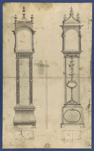Clock Cases, in Chippendale Drawings, Vol. I
