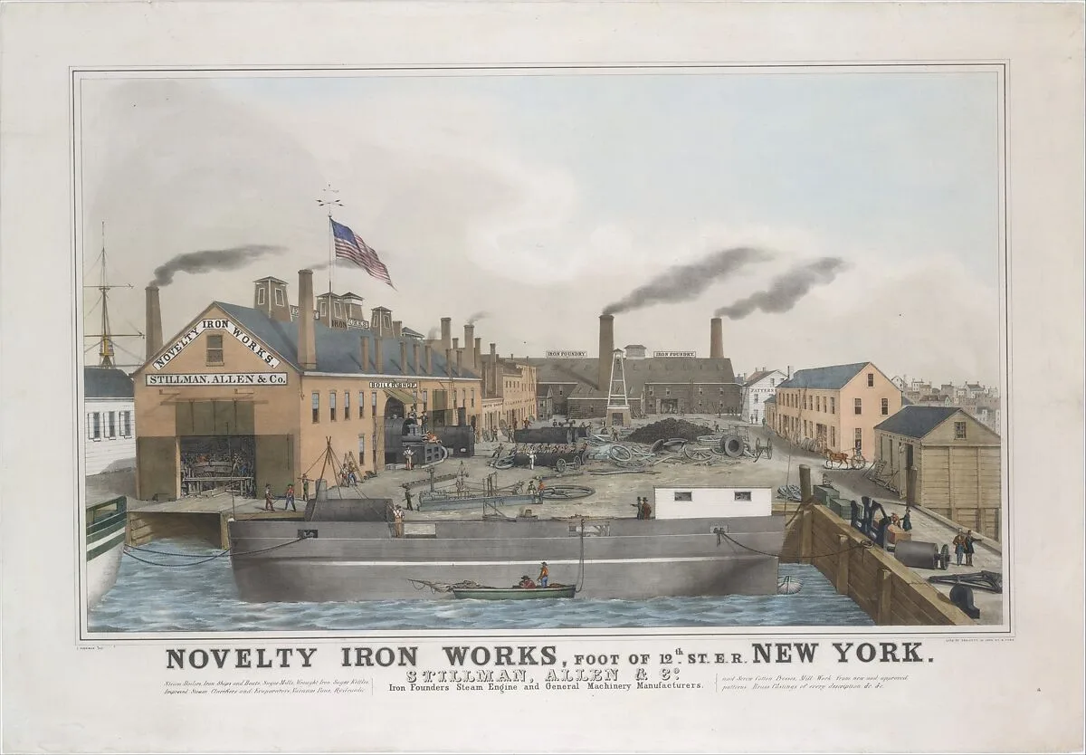 Novelty Iron works, Foot of 12th St. E.R. New York. Stillman, Allen & Co., Iron Founders, Steam Engine and General Machinery Manufacturers — John Penniman|George Endicott