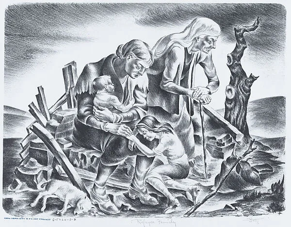 Refugee Family — Hugh Botts|WPA