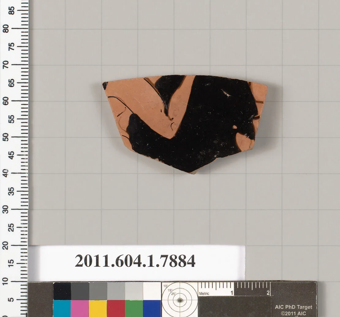 Terracotta fragment of a kylix (drinking cup) — Veii Painter