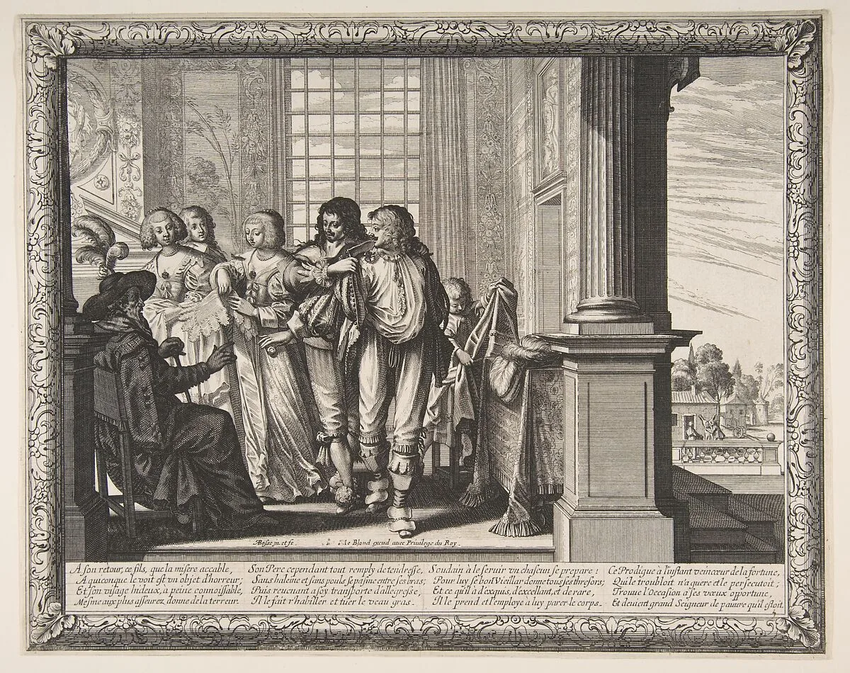 The Prodigal Son Changes Clothes — Abraham Bosse|Jean I Leblond