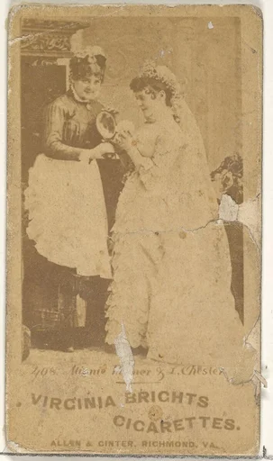 Card 408, Minnie Palmer and L. Chester, from the Actors and Actresses series (N45, Type 1) for Virginia Brights Cigarettes