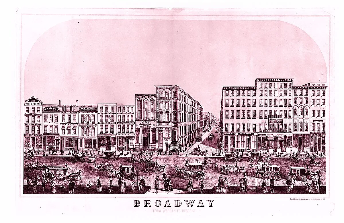 Broadway, New York from Warren to Reade Street — Dumcke and Keil|W. Stephenson & Co.