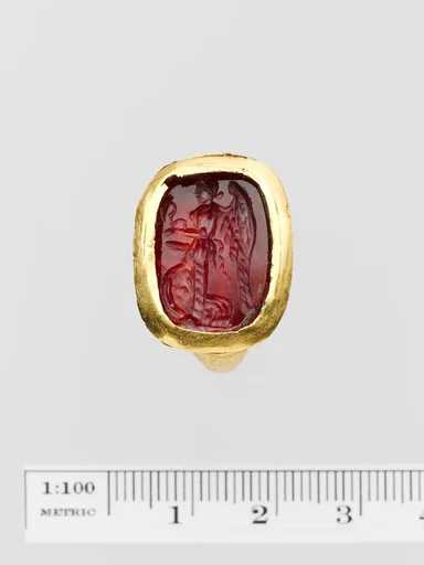 Carnelian oval set in a gold ring