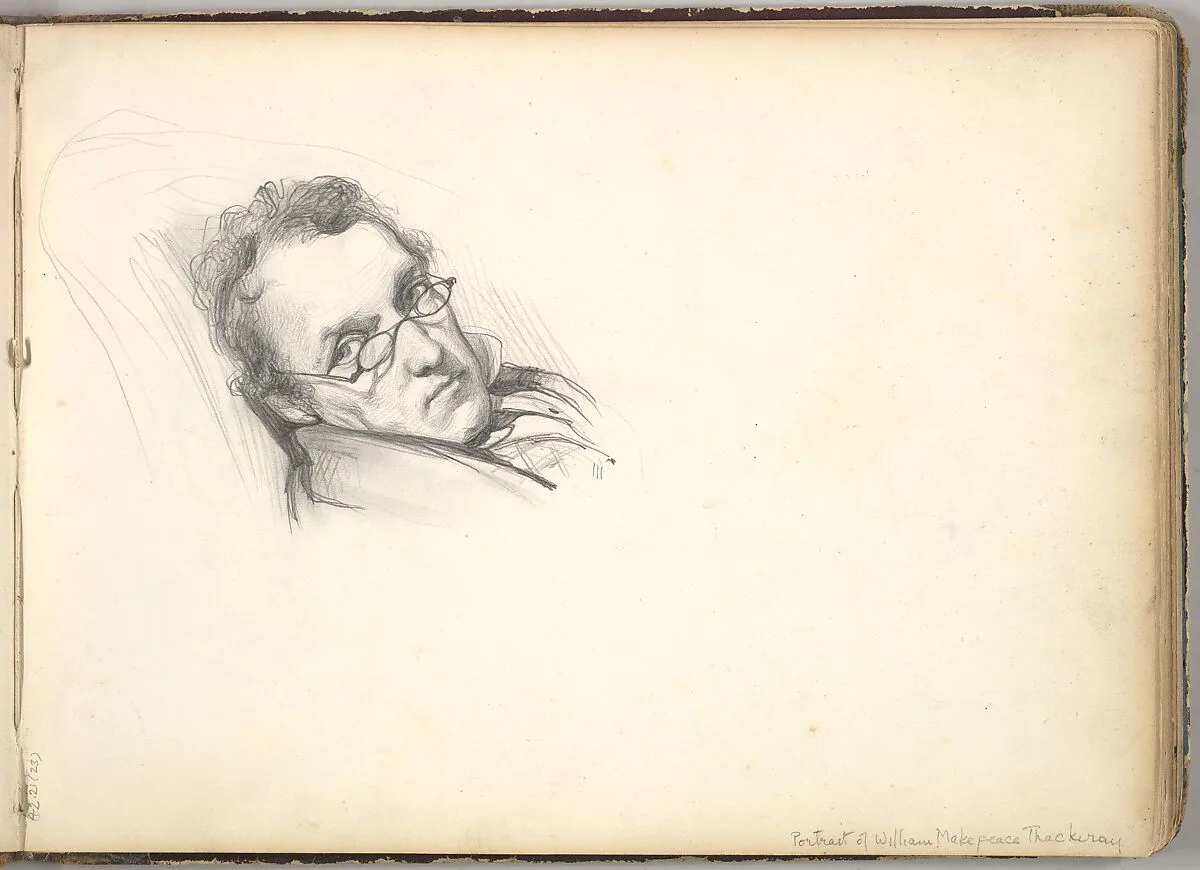 William Makepeace Thackeray (in Sketch Book With Drawings on Twenty-six Leaves) — William Makepeace Thackeray|Frederic, Lord Leighton