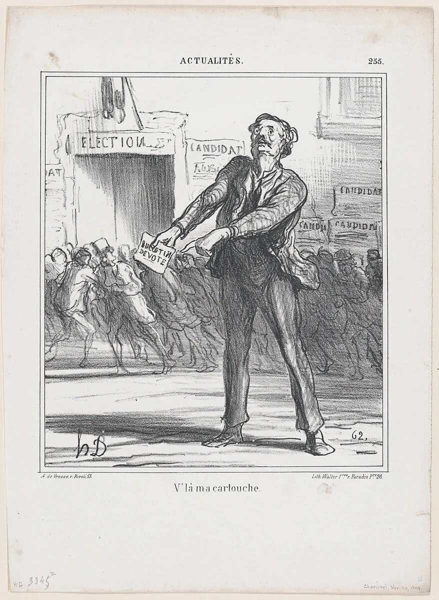 This is my "bullet," from 'News of the day,' published in "Le Charivari" — Walter Frères|Honoré Daumier|Arnaud de Vresse