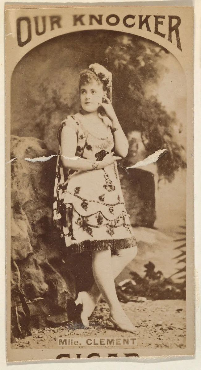 Mlle. Clement, from the Actresses series (N665) promoting Our Knocker Cigars — Unknown