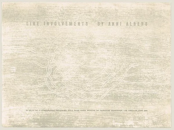 Title Page from Line Involvements — Tamarind Lithography Workshop|Anni Albers