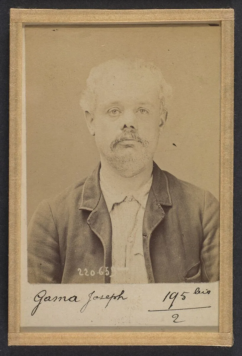 Gama. Joseph. 41 ans, né le 5/3/42 à Paris IXe. Graveur. Anarchiste. 6/7/94. — Alphonse Bertillon