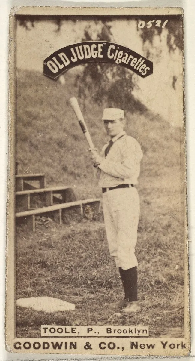 Toole, Pitcher, Brooklyn, from the Old Judge series (N172) for Old Judge Cigarettes — Goodwin & Company