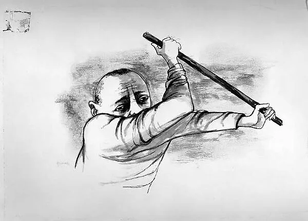 Study for Flagellation: Man with Stick — Stephen Greene