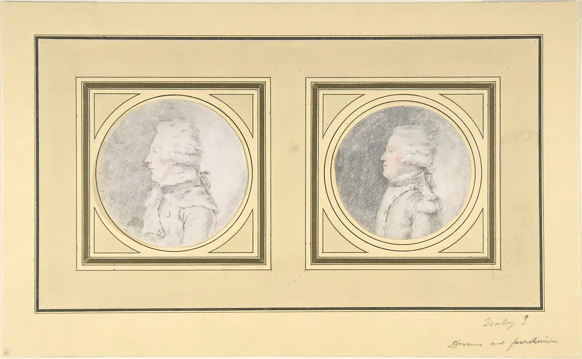 Drawings for Portrait Engraving of a Man — Anonymous, French, 18th century