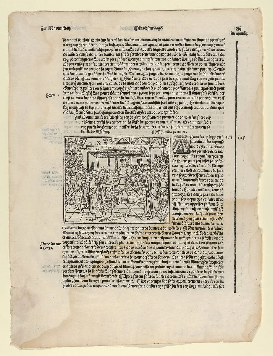 Page from 'La Mer de Histoires' — Anonymous, French, 16th century