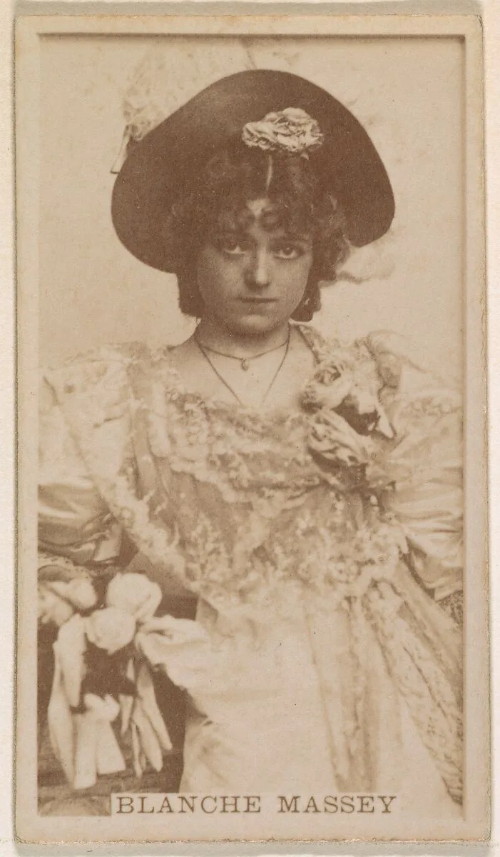 Blanche Massey, from the Actresses series (N245) issued by Kinney Brothers to promote Sweet Caporal Cigarettes — Kinney Brothers Tobacco Company
