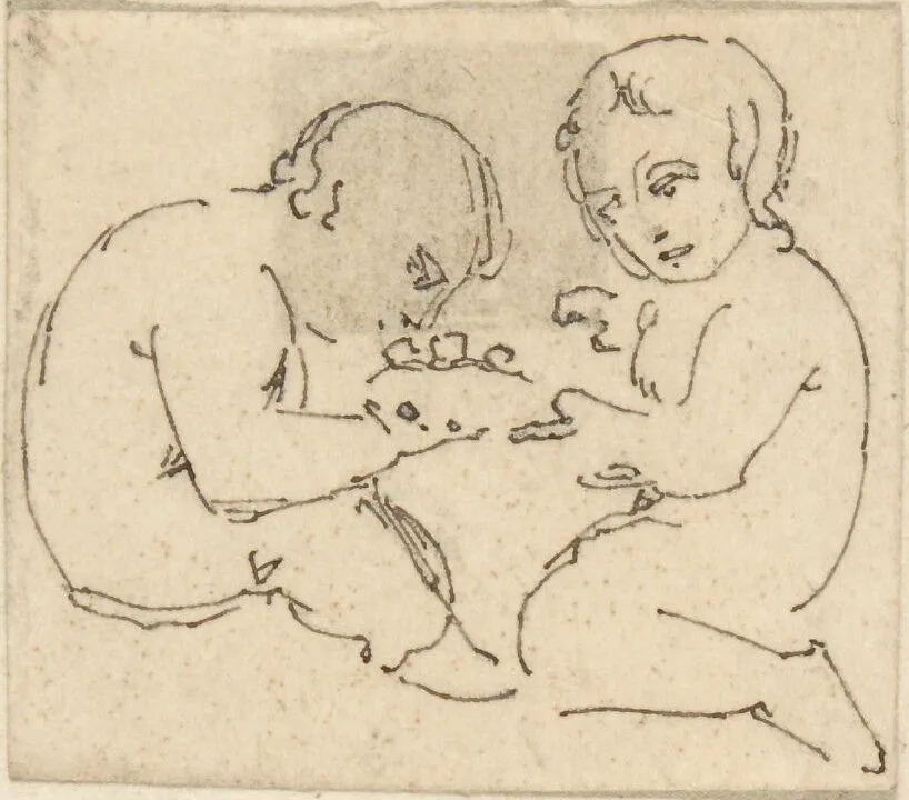 Sketch of Two Children — William Pitts