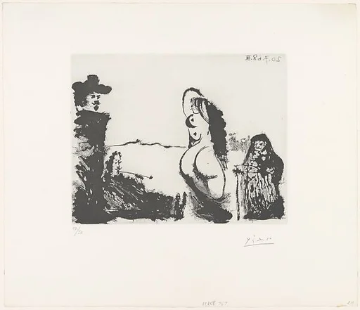 Le déjeuner sur l'herbe, in the style of Rembrandt, with Maja and Célestine, from 347 Suite