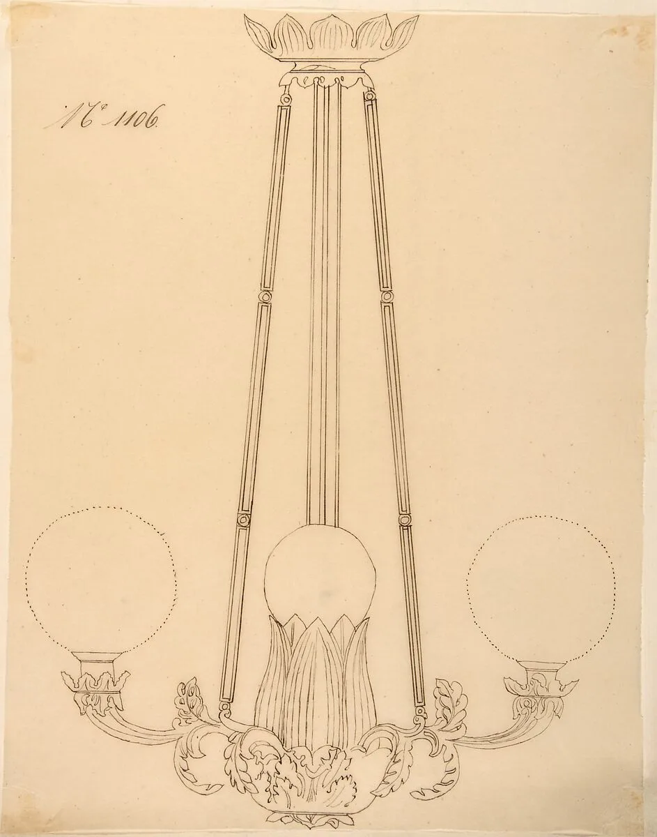 Design for a Chandelier — Anonymous, French, 19th century