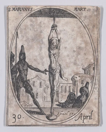 S. Marien, martyre (St. Marianus, Martyr), April 30th, from "Les Images De Tous Les Saincts et Saintes de L'Année" (Images of All of the Saints and Religious Events of the Year)