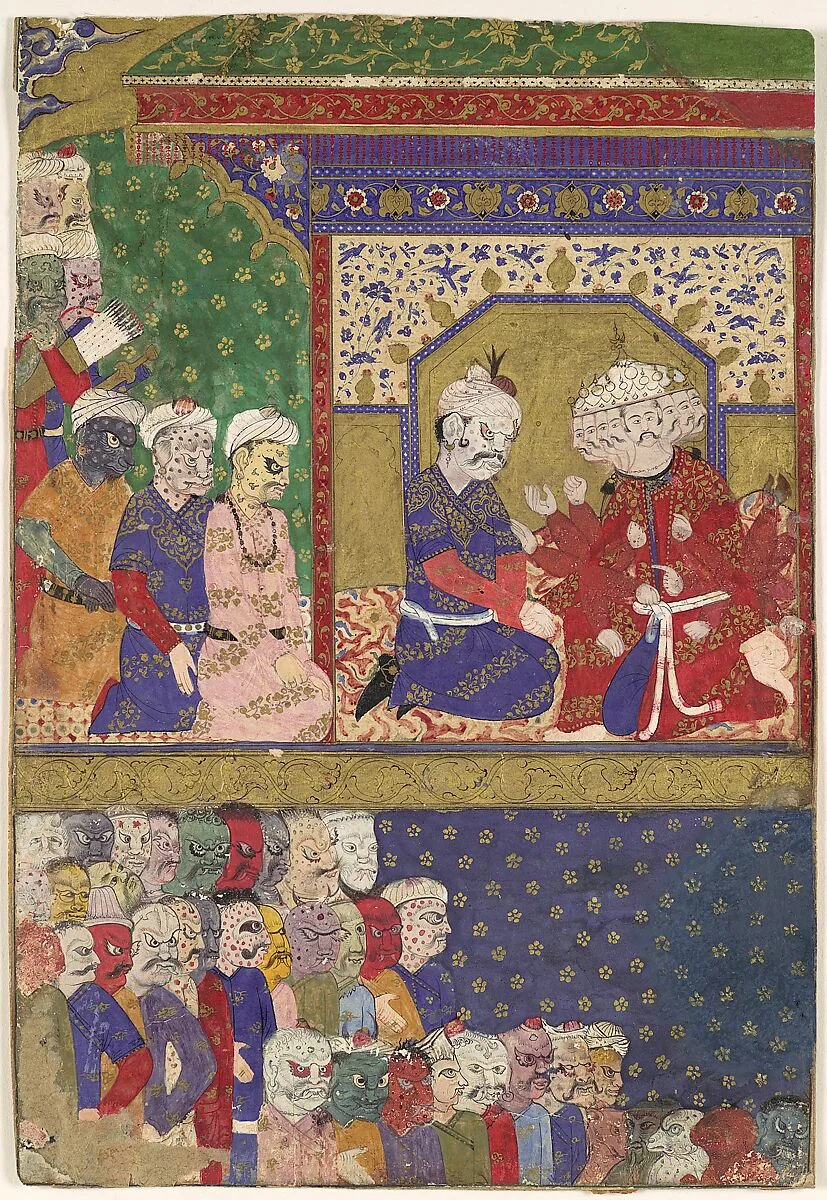 "The Court of Ravana", Folio from a Ramayana — Unknown